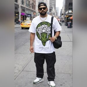 NWT Large Crooks & Castles White Tee with Green Graphic